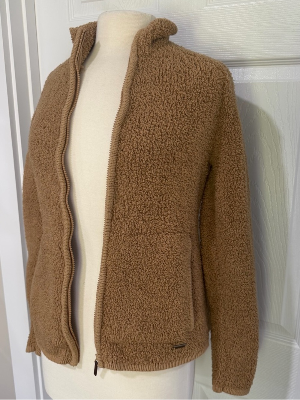 Cozy Teddy Zip Up Natural Reflections Chestnut Brown